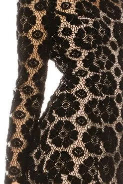 Adrianna Papell - AP1D101556 Lace Scoop Long Sleeves Dress -Boutique Wedding Dress Store adrianna papell ap1d101556 lace scoop long sleeves dress wedding guest 13972979122259