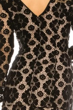 Adrianna Papell - AP1D101556 Lace Scoop Long Sleeves Dress -Boutique Wedding Dress Store adrianna papell ap1d101556 lace scoop long sleeves dress wedding guest 13972979155027