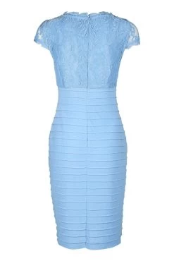 Adrianna Papell - AP1D103085 Lace Applique V-neck Piping Sheath Dress -Boutique Wedding Dress Store adrianna papell ap1d103085 lace applique v neck piping sheath dress cocktail dresses 12134316474451