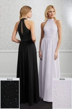 Adrianna Papell Platinum - 40221 Beaded High Halter Chiffon Dress -Boutique Wedding Dress Store adrianna papell platinum 40221 beaded high halter chiffon dress bridesmaid dresses 28355692167251