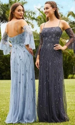 Adrianna Papell Platinum - 40349 Straight Across Embellished Gown