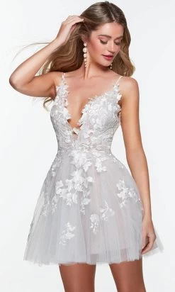 Alyce Paris 3101 - Lace Applique A-Line Cocktail Dress