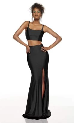 Alyce Paris - 60829 Two-Piece Crisscross Strappy Back Long Dress -Boutique Wedding Dress Store alyce paris 60829 two piece crisscross strappy back long dress evening dresses 0 black 13796595794003