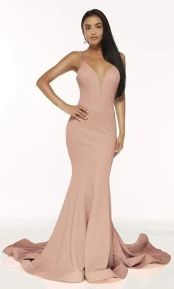 Alyce Paris - 60865 Plunging Glitter Jersey Mermaid Dress -Boutique Wedding Dress Store alyce paris 60865 plunging glitter jersey mermaid dress bridesmaid dresses 13797387468883
