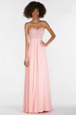 Alyce Paris 6686 Prom Collection Strapless Chiffon Dress - 1 Pc Rosewater In Size 16 Available