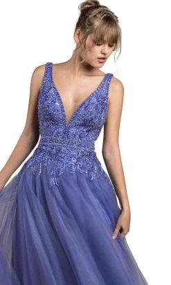 Andrea And Leo A0072 - Peony Embroidered A-Line Prom Dress -Boutique Wedding Dress Store andrea and leo a0072 peony embroidered a line prom dress special occasion dress 30306023669843