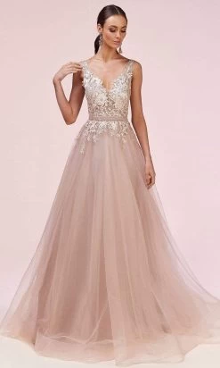 Andrea And Leo - A0567 Floral Lace A-Line Dress