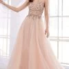 Andrea And Leo - A0585 Jewel Strewn A-Line Dress -Boutique Wedding Dress Store andrea and leo a0585 jewel strewn a line dress bridesmaid dresses 2 blush 15868725821523