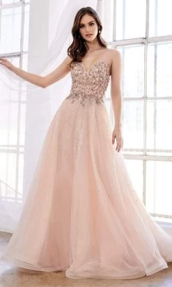 Andrea And Leo - A0585 Jewel Strewn A-Line Dress