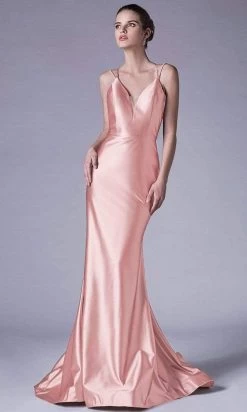 Andrea And Leo - A0632 Cutout Tie-Back Satin Mermaid Gown -Boutique Wedding Dress Store andrea and leo a0632 cutout tie back satin mermaid gown bridesmaid dresses 2 blush 28657624940627