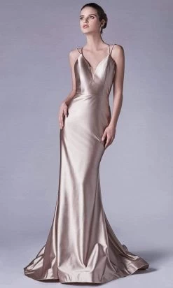 Andrea And Leo - A0632 Cutout Tie-Back Satin Mermaid Gown -Boutique Wedding Dress Store andrea and leo a0632 cutout tie back satin mermaid gown bridesmaid dresses 2 gold 28657639194707