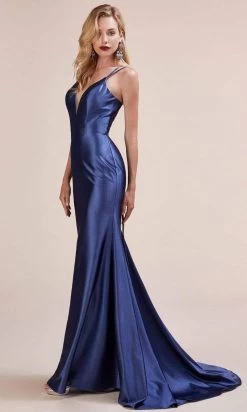 Andrea And Leo - A0632 Cutout Tie-Back Satin Mermaid Gown