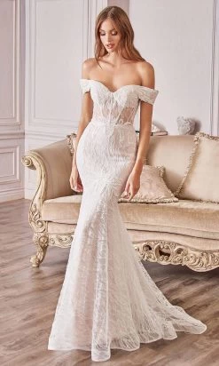 Andrea And Leo - A0666W Lace Corset Off Shoulder Bridal Dress