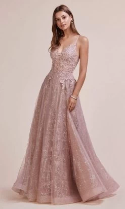 Andrea And Leo - A0681 Lace Ornate Glitter Print Dress -Boutique Wedding Dress Store andrea and leo a0681 lace ornate glitter print dress bridesmaid dresses 15868989866067