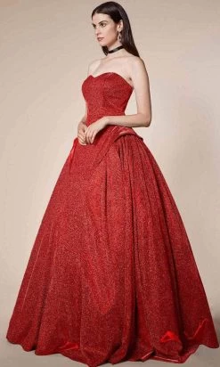 Andrea And Leo A0709 - Strapless Metallic Ballgown -Boutique Wedding Dress Store andrea and leo a0709 strapless metallic ballgown prom dresses 30404177461331