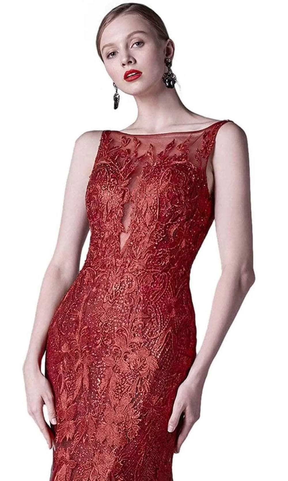 Andrea And Leo A0711 - High-Neckline Embroidered Evening Gown 5 Andrea And Leo A0711 - High-Neckline Embroidered Evening Gown - Image 3