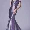 Andrea And Leo - A0725 Off-Shoulder Metallic Jacquard Mermaid Gown -Boutique Wedding Dress Store andrea and leo a0725 off shoulder metallic jacquard mermaid gown evening dresses 15870039883859