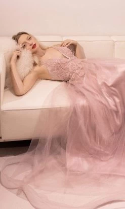 Andrea And Leo - A0762 Beaded Floral Lace Bodice Tulle A-Line Gown -Boutique Wedding Dress Store andrea and leo a0762 beaded floral lace bodice tulle a line gown prom dresses 15814772818003