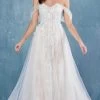 Andrea And Leo - A0822 Applique Off Shoulder A-Line Gown -Boutique Wedding Dress Store andrea and leo a0822 applique off shoulder a line gown wedding dresses 2 off white nude 15869225926739