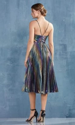 Andrea And Leo - A0864 V Neck Pleated A-Line Dress -Boutique Wedding Dress Store andrea and leo a0864 v neck pleated a line dress cocktail dresses 28782829437011