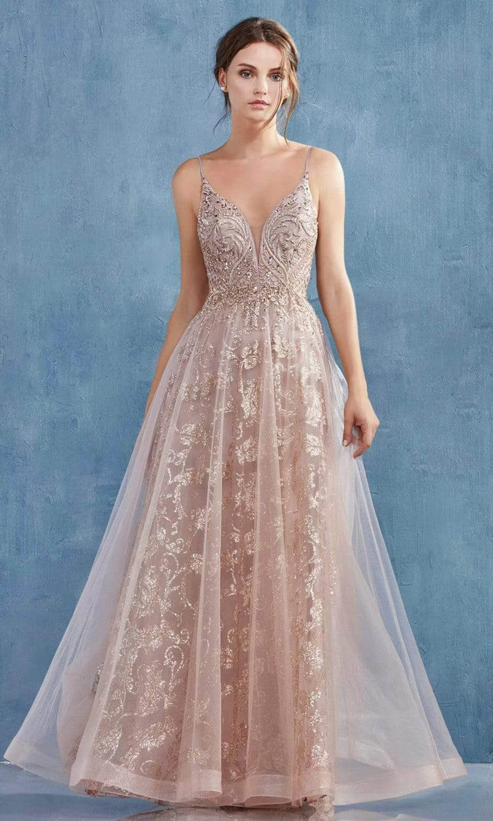 Andrea And Leo - A0882 V Neck Dreamy Tulle A-Line Dress 3 Andrea And Leo - A0882 V Neck Dreamy Tulle A-Line Dress