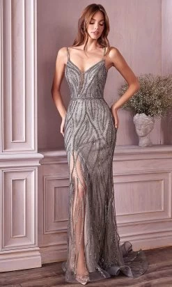 Andrea And Leo - A0909 Crystal Embellished V Neck Sheath Dress -Boutique Wedding Dress Store andrea and leo a0909 crystal embellished v neck sheath dress evening dresses 15816123023443