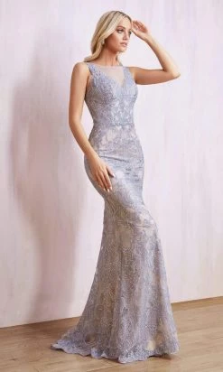 Andrea And Leo - A1011 Embroidered And Beaded Dress With Overskirt -Boutique Wedding Dress Store andrea and leo a1011 embroidered and beaded dress with overskirt evening dresses 15832359272531