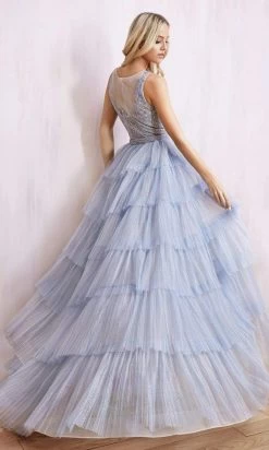 Andrea And Leo - A1011 Embroidered And Beaded Dress With Overskirt -Boutique Wedding Dress Store andrea and leo a1011 embroidered and beaded dress with overskirt evening dresses 15832359370835