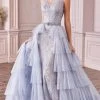 Andrea And Leo - A1011 Embroidered And Beaded Dress With Overskirt -Boutique Wedding Dress Store andrea and leo a1011 embroidered and beaded dress with overskirt evening dresses 2 blue 15832359338067