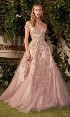 Andrea And Leo - A1056 Sequin Off Shoulder Ballgown