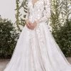 Andrea And Leo - A1067W Floral Applique Lace Bridal Gown -Boutique Wedding Dress Store andrea and leo a1067w floral applique lace bridal gown bridal dresses 2 off white nude 29480352874579