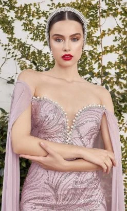 Andrea And Leo - A1075 Cape Sleeve Beaded Mermaid Gown -Boutique Wedding Dress Store andrea and leo a1075 cape sleeve beaded mermaid gown evening dresses 29480390295635