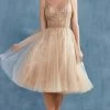 Andrea And Leo - Cocktail Dresses Embellished Deep V Neck A-Line Dress -Boutique Wedding Dress Store andrea and leo cocktail dresses embellished deep v neck a line dress bridesmaid dresses 2 gold 15870292164691