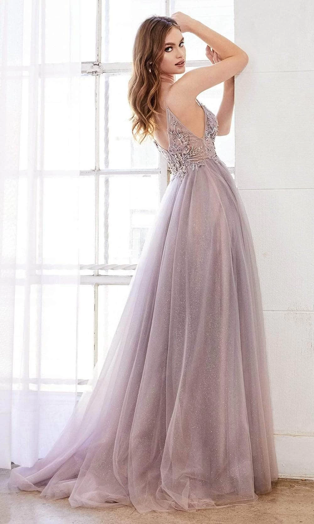 Andrea And Leo - Embellished V Neck Prom Gown A0850 - 1 Pc Blush-Mauve In Size 4 Available 4 Andrea And Leo - Embellished V Neck Prom Gown A0850 - 1 Pc Blush-Mauve In Size 4 Available - Image 2