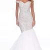 Ashley Lauren - 11042 Beaded Off Shoulder Trumpet Dress -Boutique Wedding Dress Store ashley lauren 11042 beaded off shoulder trumpet dress wedding dresses 0 ivory 15595378573395
