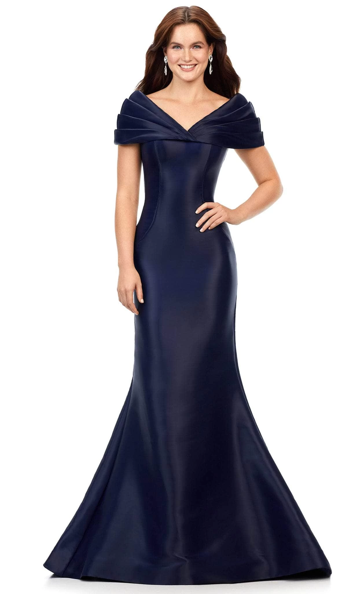 Ashley Lauren 11300 - Satin Off-Shoulder Evening Gown 6 Ashley Lauren 11300 - Satin Off-Shoulder Evening Gown - Image 4