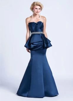 Ashley Lauren Bridal - 1092 Asymmetrical Peplum Evening Dress -Boutique Wedding Dress Store ashley lauren bridal 1092 asymmetrical peplum evening dress bridal dresses 10 navy 5648645619769