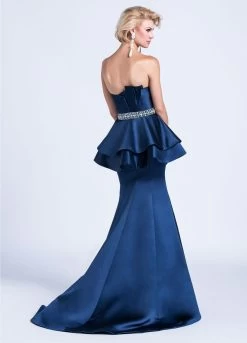 Ashley Lauren Bridal - 1092 Asymmetrical Peplum Evening Dress -Boutique Wedding Dress Store ashley lauren bridal 1092 asymmetrical peplum evening dress bridal dresses 5648645718073