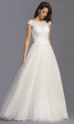 Aspeed Bridal - L2249 Lace Beaded Tulle Wedding Gown