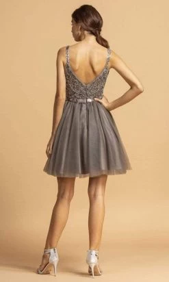Aspeed Design - S2120 Embellished V Neck Short Dress -Boutique Wedding Dress Store aspeed design s2120 embellished v neck short dress homecoming dresses 28732607660115