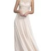 Aspeed Design - Bedazzled Illusion Halter A-line Evening Dress -Boutique Wedding Dress Store bedazzled illusion halter a line evening dress evening dresses xxs champagne 28730423083091