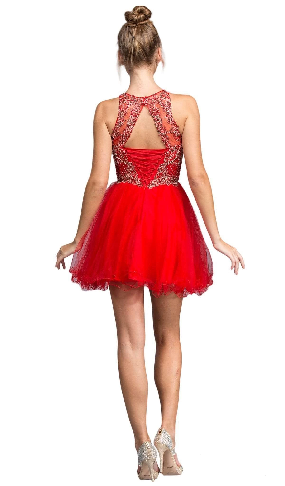 Aspeed Design - Bedazzled Illusion Halter Homecoming Dress 4 Aspeed Design - Bedazzled Illusion Halter Homecoming Dress - Image 2