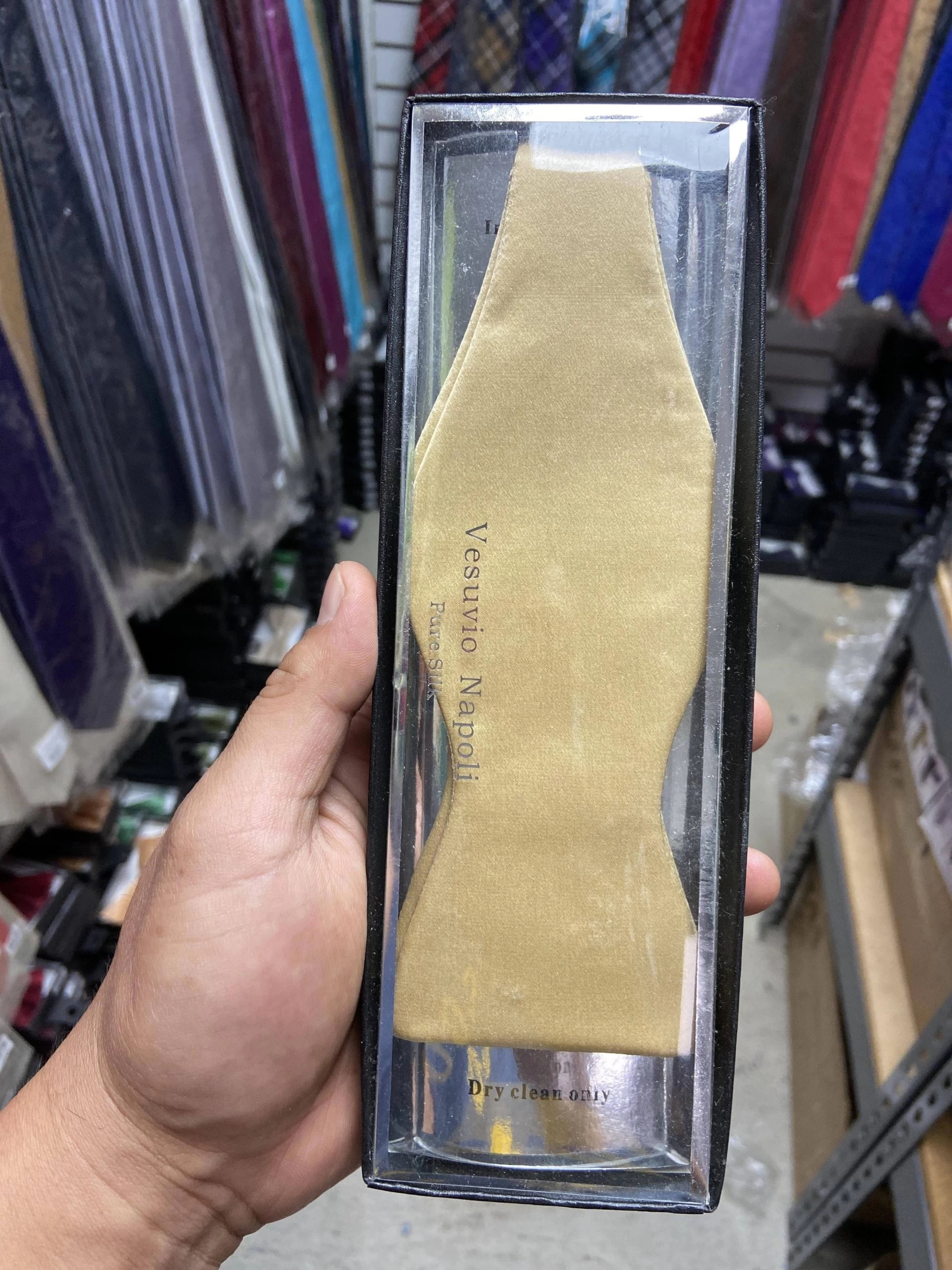 Beige Silk Self Tie Bow Ties 4 Beige Silk Self Tie Bow Ties - Image 2