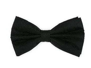 Black Paisley Bow Ties With Matching Pocket Squares 3 Black Paisley Bow Ties With Matching Pocket Squares