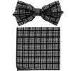 Black/White Houndstooth Bow Tie With Pocket Square (Pointed Tip) 1 Black/White Houndstooth Bow Tie With Pocket Square (Pointed Tip) -Boutique Wedding Dress Store blackwhite houndstooth bow tie with pocket square pointed tip mens bow ties vesuvio napoli 823836