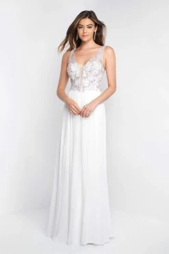 Blush By Alexia Designs - 11573 Sleeveless V-Neck Crystal Paisley Gown -Boutique Wedding Dress Store blush by alexia designs 11573 sleeveless v neck crystal paisley gown special occasion dress 0 off white pink 5493001814073