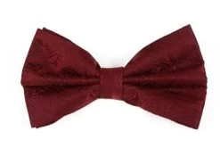 Burgundy Paisley Bow Ties With Matching Pocket Squares