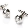 Button Silver Cufflinks With A Clear Crystal -Boutique Wedding Dress Store button silver cufflinks with a clear crystal mens cufflinks abc fashion 377190