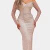 Chic And Holland BR1982 - V-Neck Bridal Gown With Slit -Boutique Wedding Dress Store chic and holland br1982 v neck bridal gown with slit bridal dresses 2 silver 30021564956755