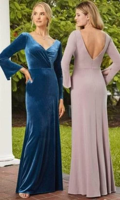 Christina Wu Celebration - 22106 Bell Sleeve Sheath Jersey Gown